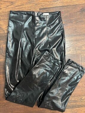 Princess Polly Women Faux Leather High Rise Pleated Tapered Love Club Pants
